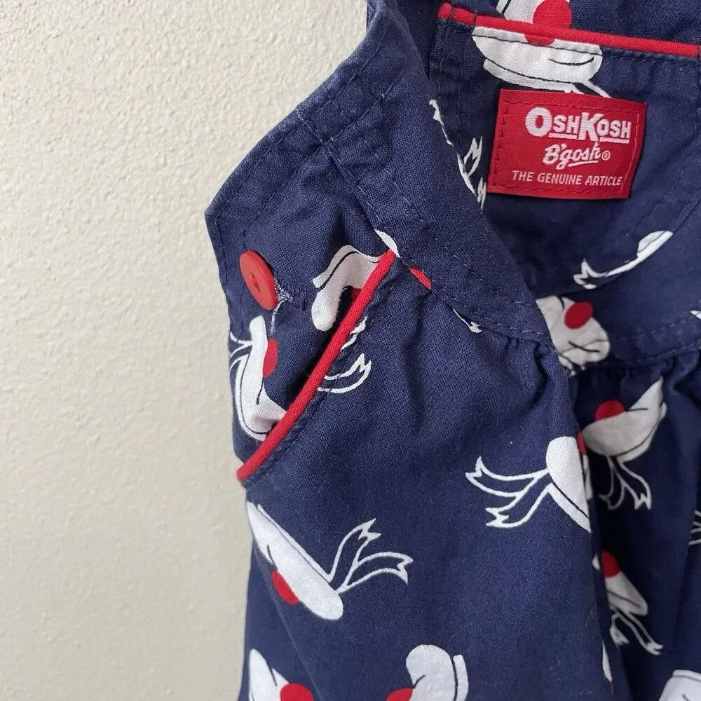 Vintage Oshkosh B'Gosh Beret Hat Baby Overalls Made USA Size 12 Months Vestbak